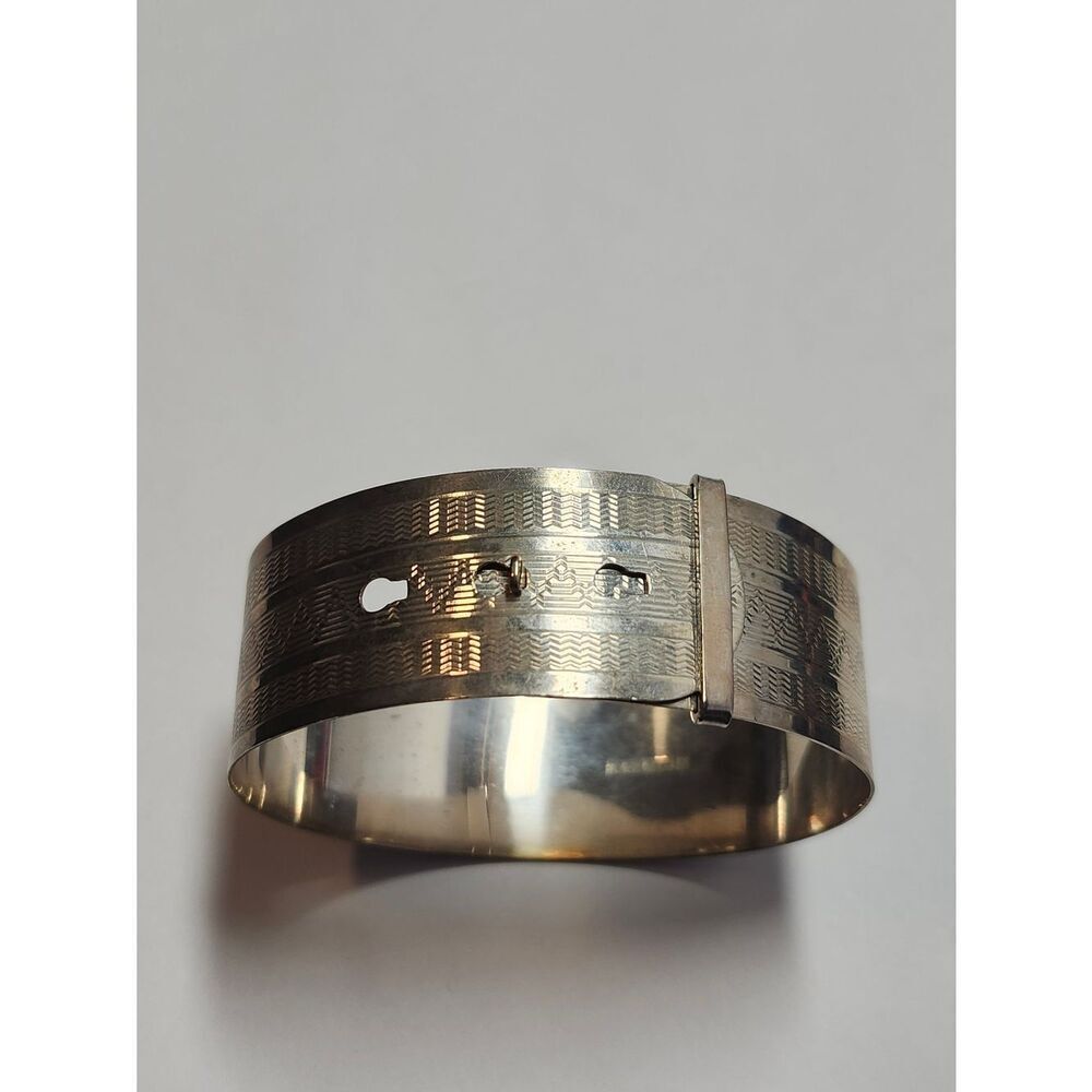 Vintage L&Co Belt Style Bangle Bracelet Sterling Silver 925
